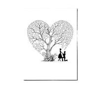 JTKSSCS Libro de Firmas Boda Amante árbol de Huellas Dactilares DIY Firma Invitados Lienzo Pintura for decoración Fiesta Eventos Aniversario Boda(T1CP005)