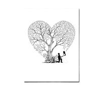 JTKSSCS Libro de Firmas Boda Amante árbol de Huellas Dactilares DIY Firma Invitados Lienzo Pintura for decoración Fiesta Eventos Aniversario Boda(T1CP014)