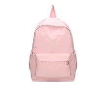 JTKSSCS Mochila Escolar Bolso de hombro de Color liso, mochila escolar de nailon, bolso escolar blanco for adolescentes, mochila de viaje deportiva for mujer(Pink)