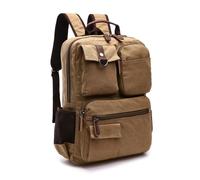 JTKSSCS Mochila Escolar Mochila de lona for hombre, bolso de hombro for estudiantes, bolso de ocio, bolso for ordenador, mochila escolar for adolescentes de 15 pulgadas for ordenador portátil(Khaki)