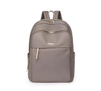 JTKSSCS Mochila Escolar Mochila informal de Color sólido for mujer, mochila de nailon impermeable, bolso escolar de gran capacidad, bolsos de hombro simples for mujer(Khaki)