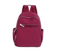 JTKSSCS Mochila Escolar Mochila informal for mujer, Mini bolso escolar de nailon a la moda for niñas, mochilas de viaje pequeñas y ligeras y minimalistas(Wine red)