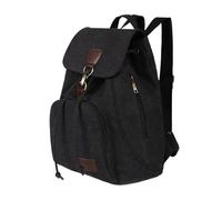 JTKSSCS Mochila Escolar Mochilas de alta capacidad for mujer, bolso de lona for viajes al aire libre, mochila escolar de moda Retro for estudiantes universitarios de moda(Black)