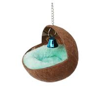 JTKSSCS Nido de pájaro de Concha de Coco Nido de Coco for pájaros y hámsteres, Material masticable con Base Antideslizante, Compatible jaulas