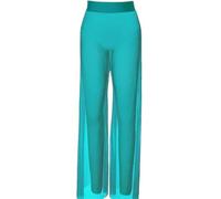 JTKSSCS Pantalones de Entrenamiento de Danza Pantalones de Baile Malla for niñas y Mujeres, Traje Ballet Moderno, Ropa Interior, Pantalones Pierna Larga Ancha lírica contemporánea(Blue,XLA)