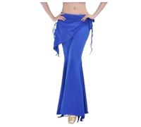 JTKSSCS Pantalones de Entrenamiento de Danza Pantalones de Danza del Vientre for Mujer, Pantalones, con Apertura Lateral for Adultos, Traje práctica Baile, 14 Colores(Blue)