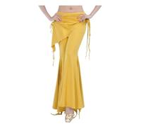 JTKSSCS Pantalones de Entrenamiento de Danza Pantalones de Danza del Vientre for Mujer, Pantalones, con Apertura Lateral for Adultos, Traje práctica Baile, 14 Colores(Yellow)