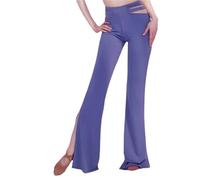 JTKSSCS Pantalones de Entrenamiento de Danza Pantalones Largos for Danza Moderna for Mujer, Traje de Oriental, Pantalones Acampanados divididos for del Vientre(Blue,L)