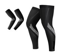 JTKSSCS Pantorrilleras Compresion Mangas de compresión deportivas for piernas, calentadores forro polar invierno for hombre y mujer, mallas for ciclismo, running baloncesto(M,Winter Set)