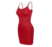 JTKSSCS Vestido Moldeador Faja moldeadora invisible for mujer, que se desliza debajo de los vestidos, con control de abdomen.(Red,L)