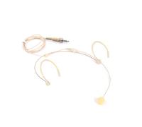 JTLAU Micrófono beige con gancho para la oreja, micrófono de condensador para sistemas inalámbricos de micrófono Sennheiser, ideal para conferencias, actores, teatro, podcasts