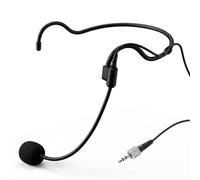 JTLAU Micrófono de condensador cardioide, micrófono de doble gancho para la oreja compatible con transmisor inalámbrico Sennheiser, cuello de cisne flexible, enchufe de bloqueo de tornillo de 3.5 mm