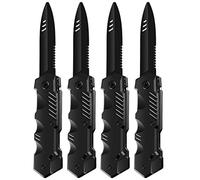 JTLB 4 Uds. Divertido Accesorio de Daga Que Desaparece, Plástico, Aproximadamente 20 * 3,5 Cm, Cuchillos Retráctiles de Juguete para Fiesta de Halloween (Negro)
