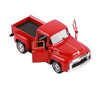 JTLB Camión de Navidad rojo vintage de metal para decoración de mesa (rojo)