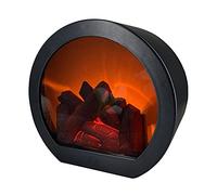 JTLB Chimenea de pared LED de imitación de llama, lámpara de mesa LED, chimenea de mesa vintage, lámpara de simulación, farolillo efecto llama, adornos de Navidad, decoración del hogar