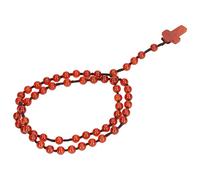 JTLB Collar de rosario católico con piedra de ágata roja, estatua de Jesús, rosario bendito portátil, ideal como regalo religioso
