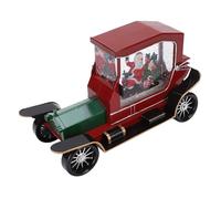 JTLB Farolillo de bolas de nieve iluminado con música de Papá Noel, decoración de Navidad brillante para vacaciones, con Papá Noel, ideal para mesa, chimenea o