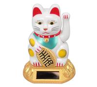 JTLB Gato de la Suerte, Gato de la Fortuna Que Agita el Oro, Gato de la Suerte Chino - Lindo Maneki Neko Feng Shui Gato Que Agita Buena Suerte Riqueza Bienvenida Gatos Exhibición del Hogar(Blanco)