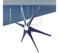 JTLB Generador de turbina eólica, turbinas de viento de 800 W, pequeño molino de viento de 6 cuchillas, máquina de maquinaria industrial para terraza, marina, autocaravana, chalet, barco (azul)