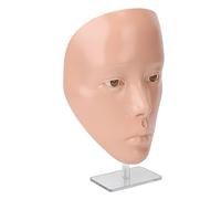JTLB Maniquí de maquillaje facial realista 5D de silicona con soporte (piel rosa)