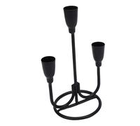 JTLB Portavelas de hierro de tres cabezas, exquisito candelabro, diseño vintage para mesa de café, decoración de chimenea con regalos ideales (negro)