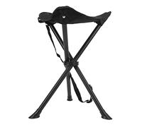 JTLB Portes de Campamento Plegables Portátiles, Silla de Taburete de Trípode Plegable para Adultos, Silla de 3 Patas con Ajustable para Viajes Al Aire Campo de Pesca Caza (Negro)