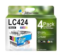 JTM LC424 LC-424 Cartucho de Tinta Compatible para Cartuchos Brother LC424 LC 424 para Brother DCP-J1200W DCP-J1200WE (1 Negro, 1 Cian, 1 Magenta, 1 Amarillo)