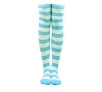 JTMKYO 1 par de calcetines largos a rayas hasta la rodilla, calcetines extra largos, calentadores de piernas, adecuados para uso diario, fiestas de cosplay, actuaciones en escenario, etc. (azul), azul