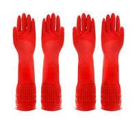 JTMKYO 2 guantes de goma extra largos para limpieza de cocina, guantes impermeables de goma gruesa, resistentes a los arañazos en los codos, antideslizantes, adecuados para la limpieza del hogar.