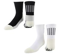 JTMKYO 2 pares de calcetines de fútbol para hombre, antideslizantes, antideslizantes, negro, blanco, 38-45