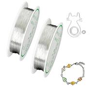 JTMKYO 3 Rollos de Alambre para Joyas, Manualidades y Decoración - Cuerda de Metal para Arreglos Florales, Tejer, Jardinería y Embalaje
