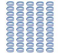 JTMKYO 50 pulseras azules en blanco, pulseras de identificación, pulseras de entrada, pulseras simples ajustables, pulseras de actividad, pulseras adhesivas