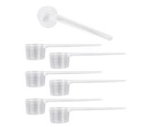 JTMKYO 6 cucharas medidoras de 10 ml con escalas de plástico transparente, cucharas reutilizables de mango largo, perfectas para medir café, proteína en polvo, azúcar, sal, MSG, utensilios de cocina