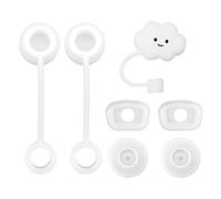 JTMKYO 6 tapones de silicona para vasos de pajita con 1 tapón de nubes, bonitas tapas de silicona para pajitas, tapas de pajita reutilizables, cubierta de fuente ecológica