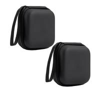 JTMKYO - Bolsa de almacenamiento para auriculares (2 unidades, funda protectora con cordón negro, fácil de transportar, apto para guardar auriculares, cables de datos (9 x 9 x 4,5 cm), Negro , Casual