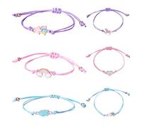 JTMKYO - Pulseras de colores para niños, arco iris de dibujos animados de amistad, trenzado a mano, ajustable, para regalos, Taglia Unica, Cuero, 2E+1 centimeters, Cuero
