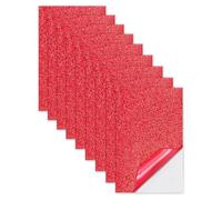 Jtnohx Hojas de Espuma Purpurina Autoadhesivos, Goma Eva Adhesiva, Eva Espuma Purpurina Artesanal, 9 Piezas Gomaespuma para Proyecto Artístico 17,78 × 28,7 cm(rojo)