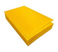Jtnohx Tela de Fieltro para Manualidades, 32 Piezas Hojas de Fieltro Rígido de 1mm, 17.78×28.7cm Tela de Color para Costura y Fiestas Decoraciones(Amarillo)