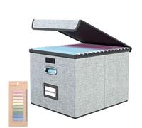 JTOOYS Caja organizadora de archivos portátil mejorada con tapa,gran capacidad,multifuncional,plegable,de tela,para colgar archivos,cajas de almacenamiento con tobogán de plástico,sistema de archivo