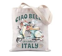 JTOUK Amalfi Coast Gift Ciao Bella Life Is Better In Italy - Bolsa de mano para luna de miel, regalo de viaje a Italia, Bella Italy Tote Eu, 14.96”* 6.7”* 11.81” ,Large