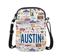 JTOUK Austin - Bolso cruzado de recuerdo de la ciudad de Austin para los amantes de los viajes, regalo de Texas Trip Merch, regalo de fiesta de Texas, Conoce a Austin Cr Eu, 5.91 Inches ×8.27 Inches
