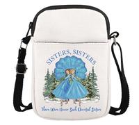 JTOUK Bolsa cruzada inspirada en la película navideña de los años 90, regalo de Navidad, hermana, amiga, regalo de hermanas blancas, Devoted Sisters Cr Eu, 5.91 Inches ×8.27 Inches