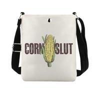JTOUK Bolsa cruzada para amantes del maíz, regalo para amantes de las verduras, campos de maíz, regalo de granja, Corn Slut Cb Eu, 8.27 Inches ×6.5 Inches × 0.79 Inches