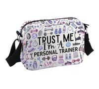 JTOUK Bolsa cruzada para entrenador personal, regalo para amantes del gimnasio, regalo para amantes del gimnasio, con texto "Trust Me I'M A Personal Trainer", Entrenador personal Hkb EU, 8.27 Inches ×