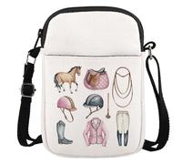 JTOUK Bolsa cruzada para montar a caballo, regalo ecuestre, amante de los caballos, regalo de vaquera, rodeo, Equitación Cr Eu, 5.91 Inches ×8.27 Inches