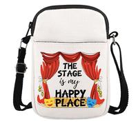 JTOUK Bolsa cruzada para músicos con texto en inglés "The Stage is My Happy Place", Stage Happy Place Cr Eu, 5.91 Inches ×8.27 Inches