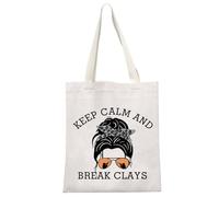 JTOUK Bolsa de arcilla con diseño de arcillas para disparar con texto en inglés «Keep Calm And Break Clays», Break Clays Tote Eu