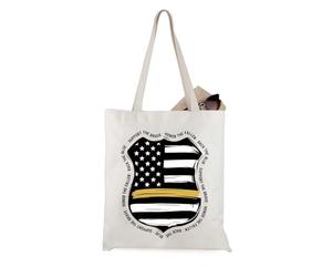 JTOUK Bolsa de mano con bandera de línea amarilla para honrar a los despachadores de seguridad pública, regalo 911, Yellow Support Tote EU