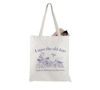 JTOUK Bolsa de mano inspirada en el profesor de historia, regalo de historiador I Miss the Old Days Said No History Teacher Ever History Buff Merch, Bolsa para profesores de historia, 13.78 inch x