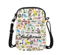 JTOUK Bolso cruzado California con texto en inglés "Moving to California" Gift California City Gift California Trip Merch, Conoce California Cr Eu, 5.91 Inches ×8.27 Inches